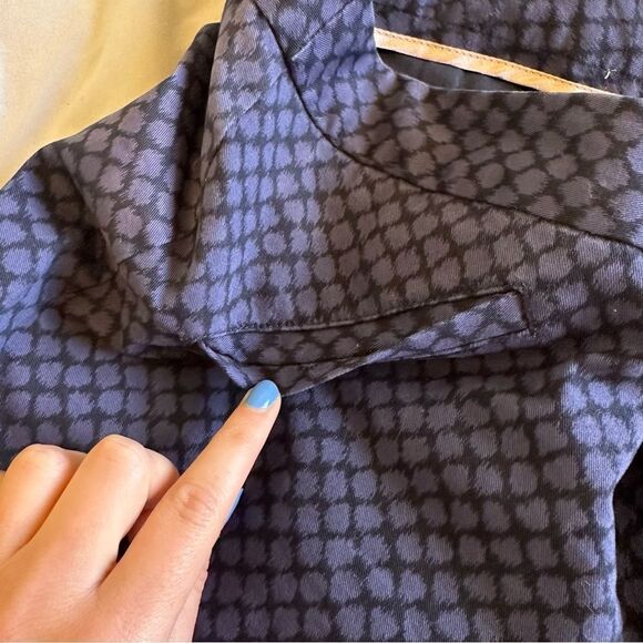 Gap Navy Patterned Skinny Trousers Size 8 - Picture 4 of 6